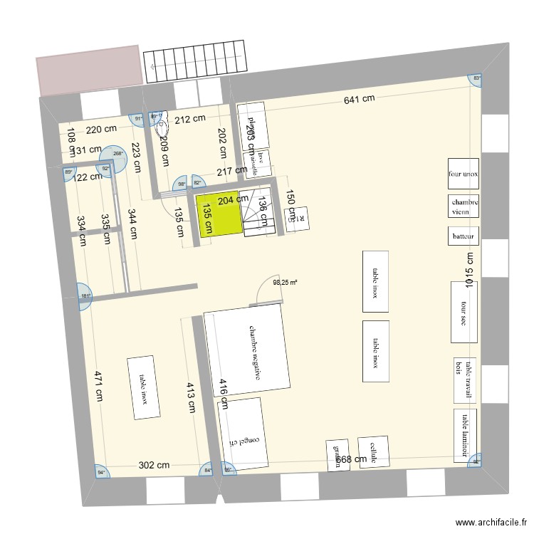 etage anthony. Plan de 1 pièce et 98 m2