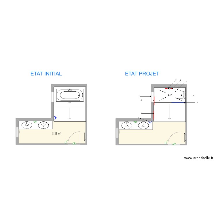 RIVAT. Plan de 2 pièces et 18 m2