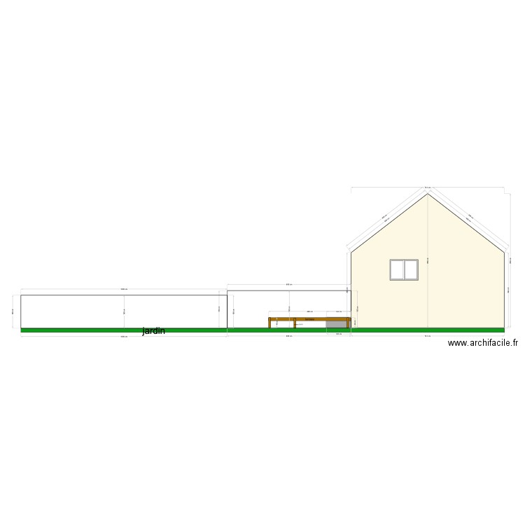 coupe jardin. Plan de 0 pièce et 0 m2