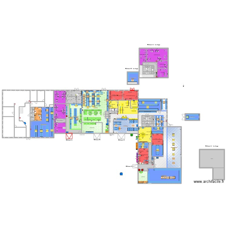 Plan aménagement Camille 3. Plan de 87 pièces et 1542 m2