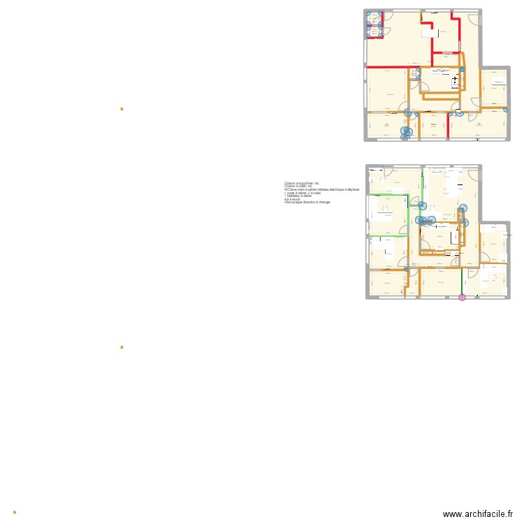 Plan locaux Lorient suite métrés 3-12-2024. Plan de 25 pièces et 268 m2