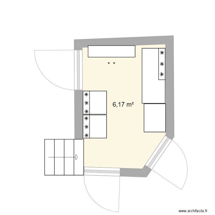 pièce électrique. Plan de 1 pièce et 6 m2