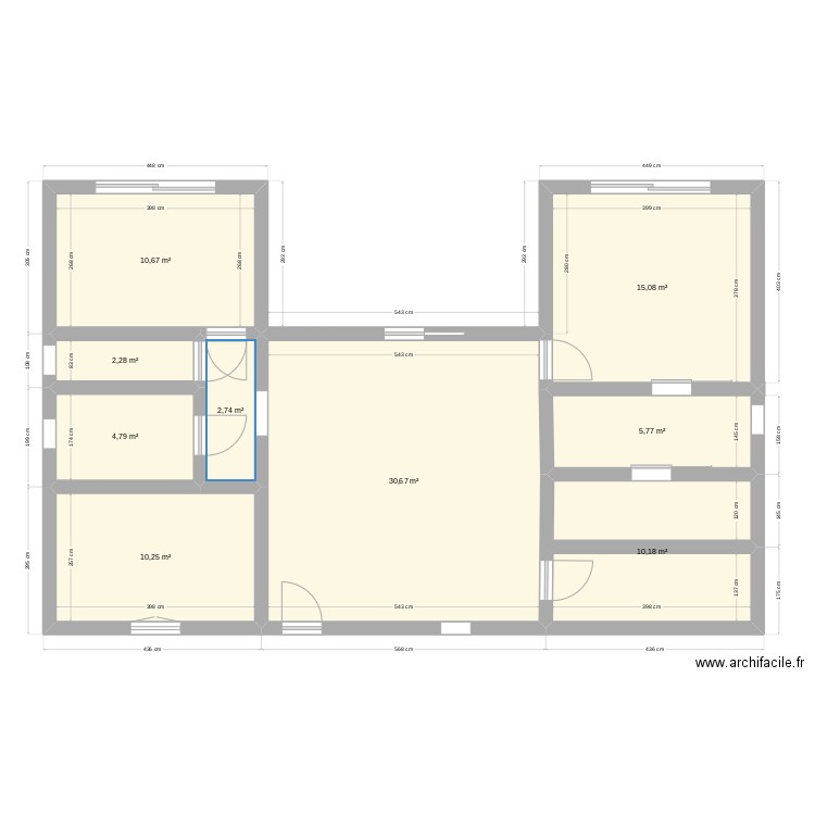 maison . Plan de 9 pièces et 92 m2