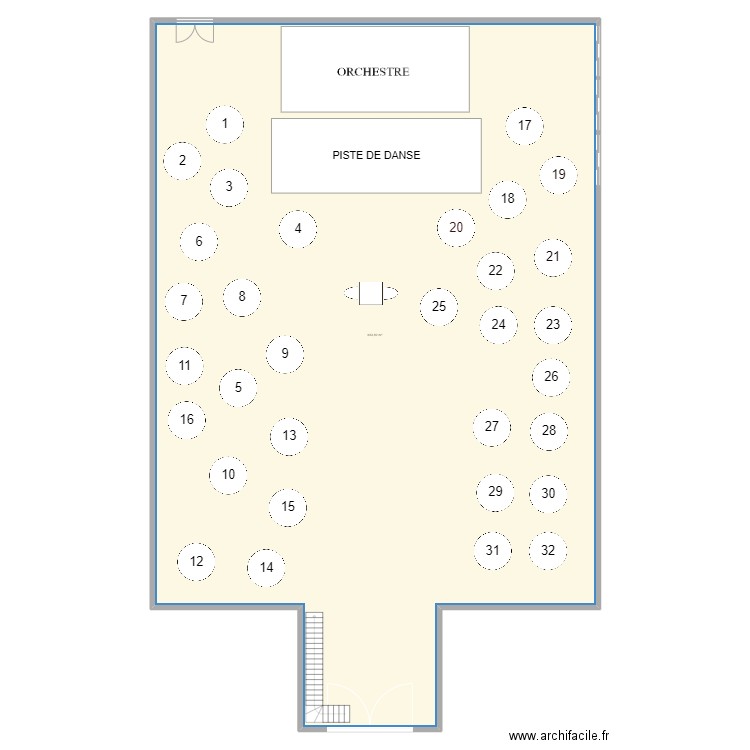 PLAN SALLE TABLE  AXEL & LAURIE . Plan de 1 pièce et 604 m2