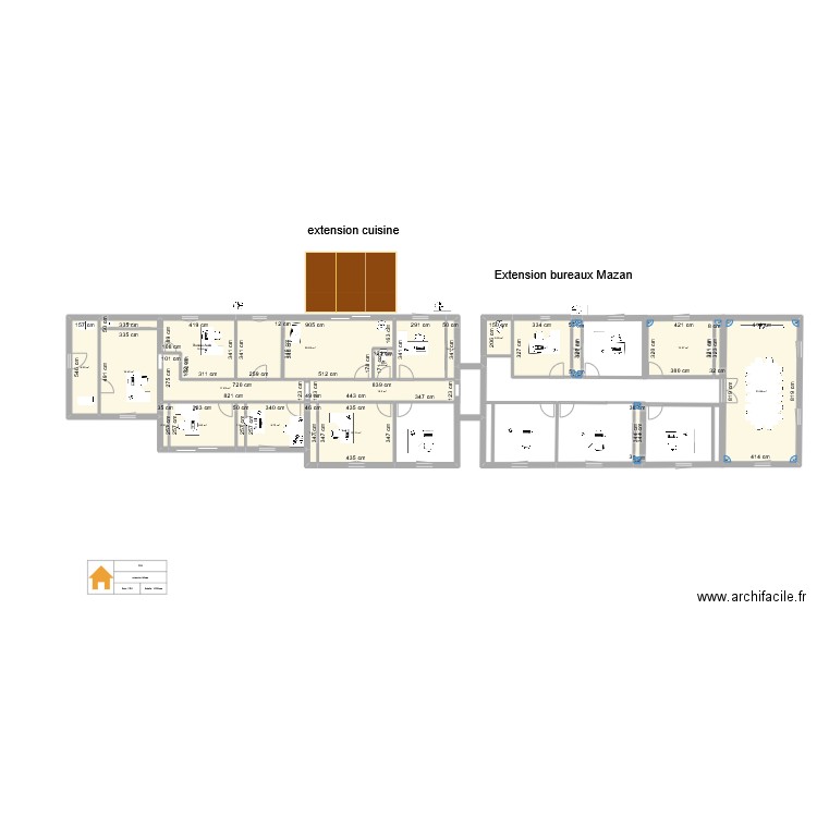 mazan 1. Plan de 41 pièces et 413 m2