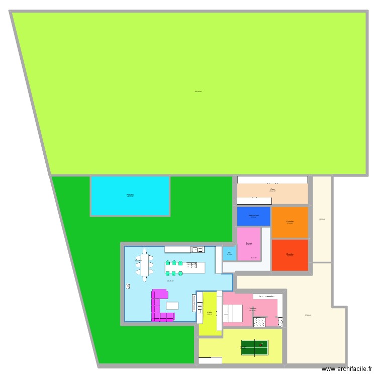 plan 2. Plan de 16 pièces et 1015 m2