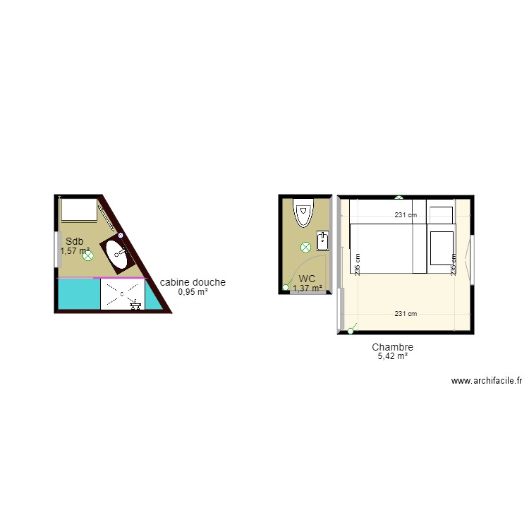 les issambres SDB renov 1. Plan de 4 pièces et 9 m2