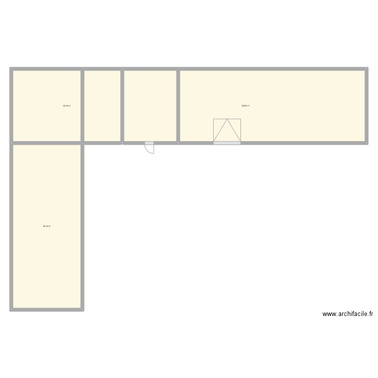 Plan façade. Plan de 3 pièces et 280 m2