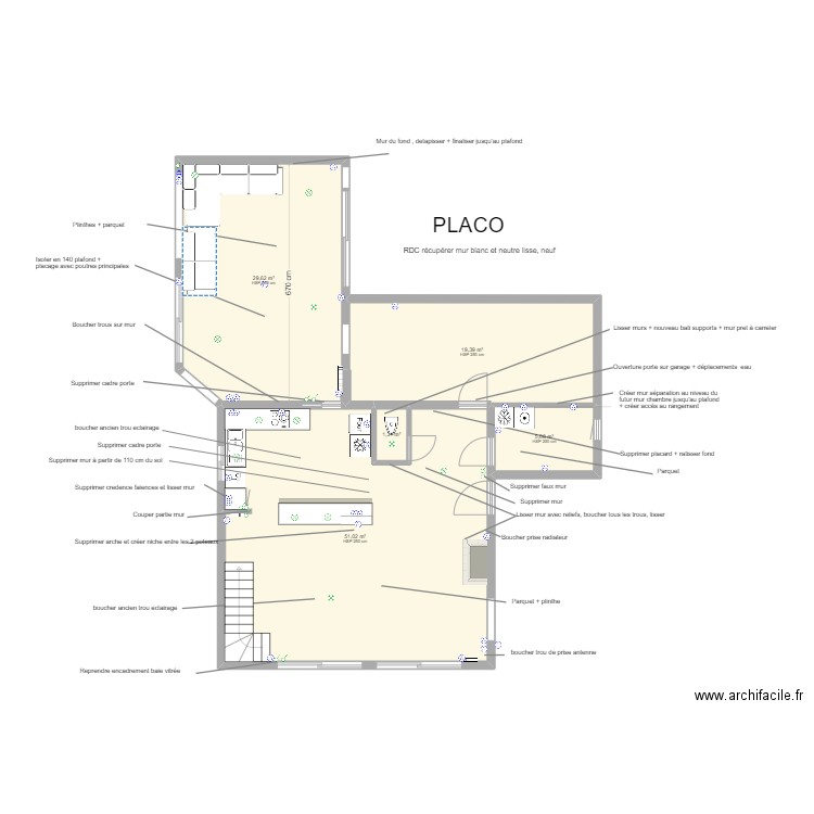 Chasselay plan plco. Plan de 10 pièces et 167 m2