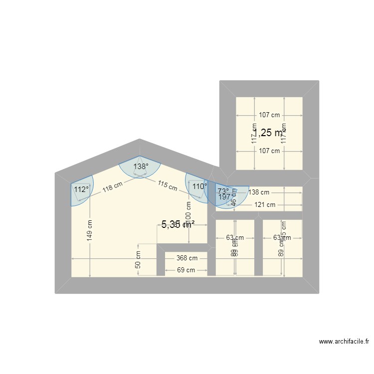 Gandaho House. Plan de 2 pièces et 7 m2