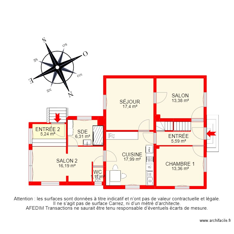 BI 20815. Plan de 43 pièces et 398 m2