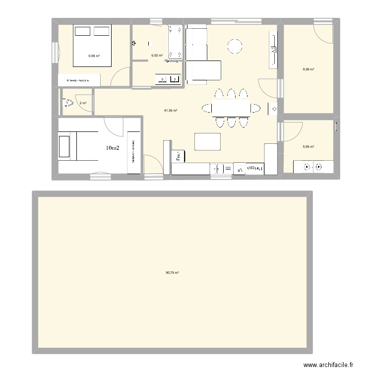 Maison2. Plan de 7 pièces et 167 m2