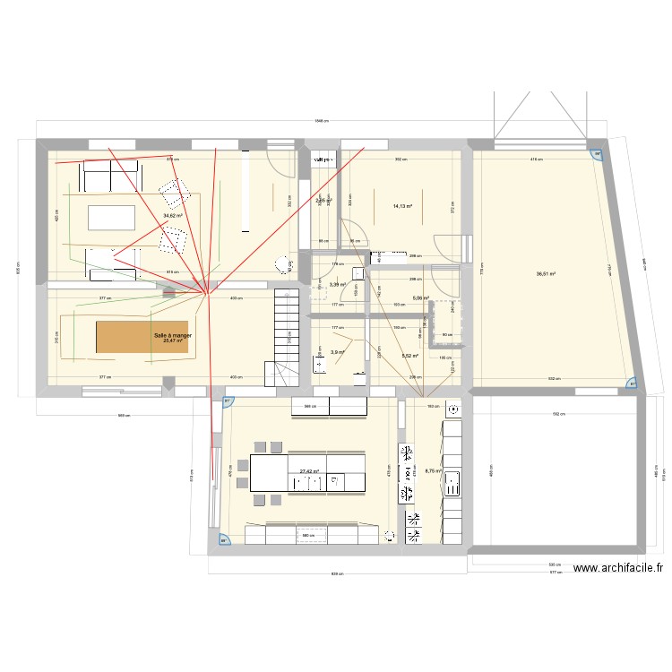 Elec. Plan de 11 pièces et 168 m2