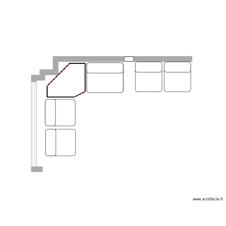 Salon MOD. Plan de 1 pièce et 1 m2