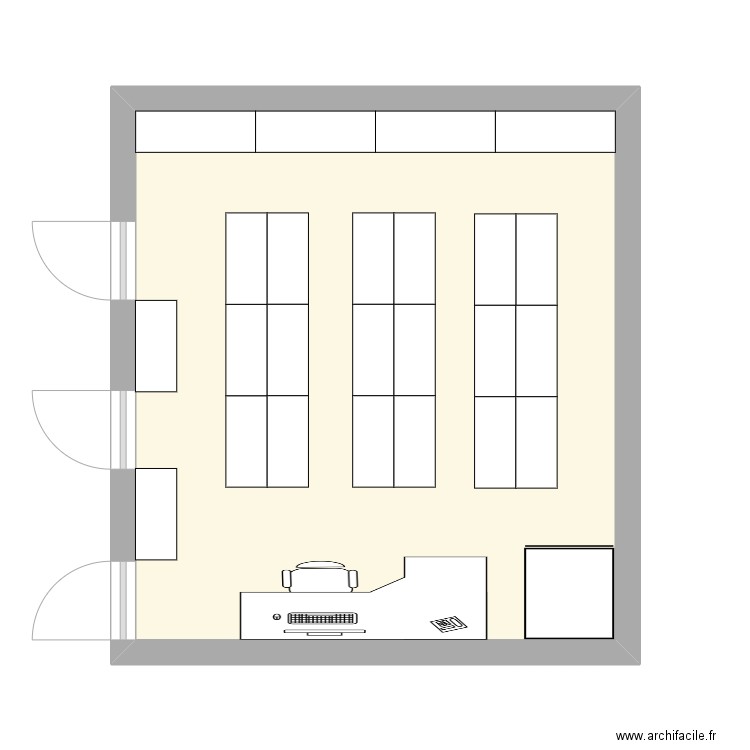 Salle de consultation. Plan de 1 pièce et 26 m2