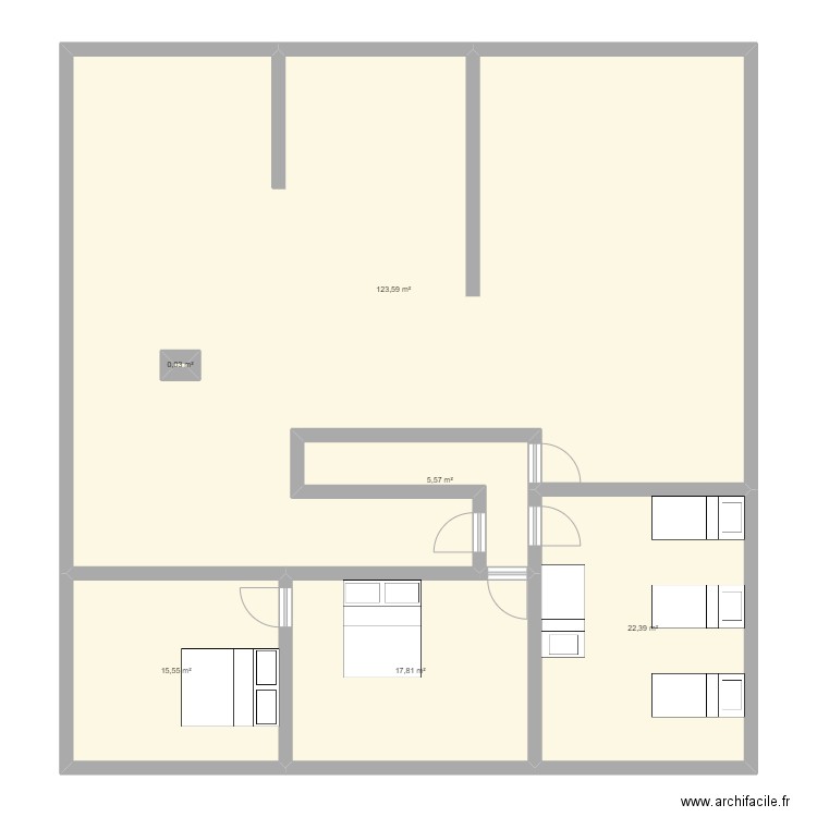 2 étages Moyenpal. Plan de 6 pièces et 185 m2