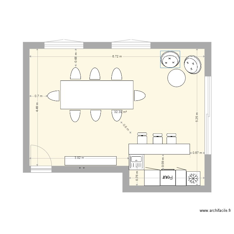 Showroom 3. Plan de 1 pièce et 32 m2