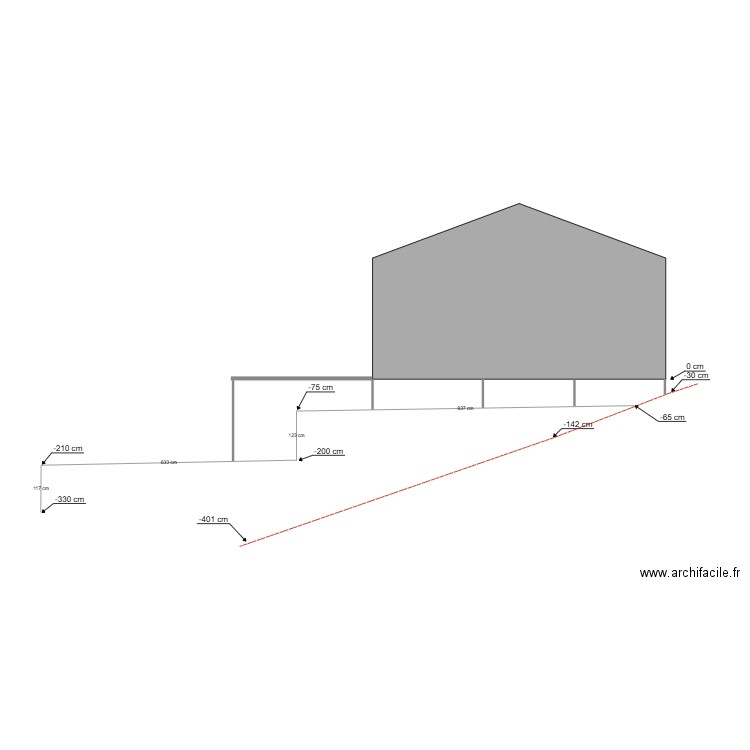 plan de coupe . Plan de 0 pièce et 0 m2