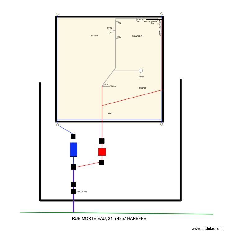 doceel. Plan de 1 pièce et 73 m2