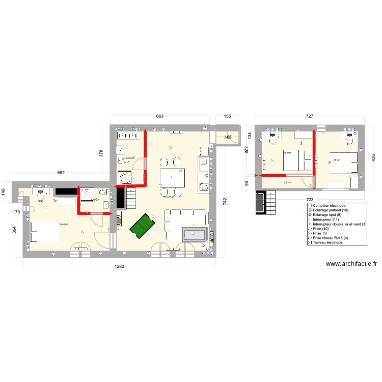 La Tour Rose 2. Plan de 10 pièces et 97 m2