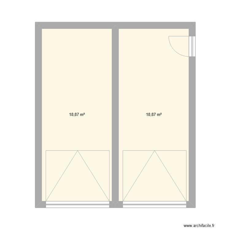 Plan après tavaux. Plan de 2 pièces et 38 m2