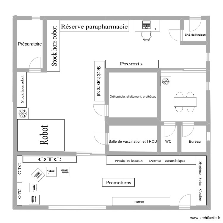 Plan. Plan de 4 pièces et 30 m2