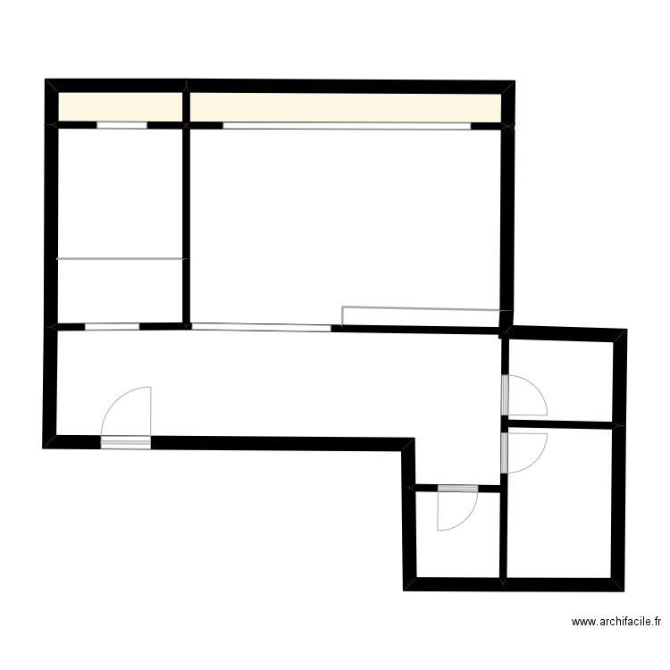 plan avant travaux . Plan de 5 pièces et 75 m2