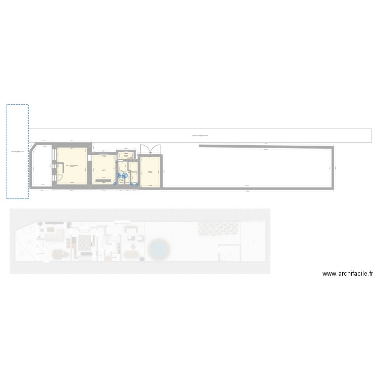 Maison actuel. Plan de 7 pièces et 72 m2