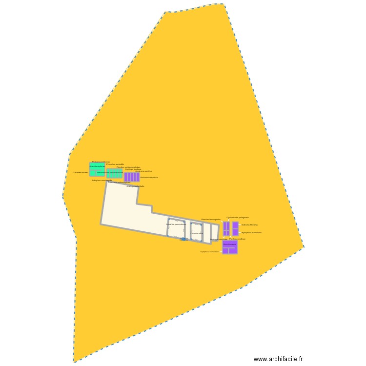 Oiseau 4. Plan de 24 pièces et 450 m2