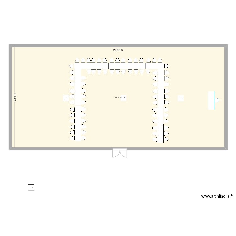 PDT 1 - G&A. Plan de 1 pièce et 205 m2