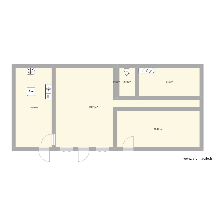 Maison. Plan de 6 pièces et 73 m2