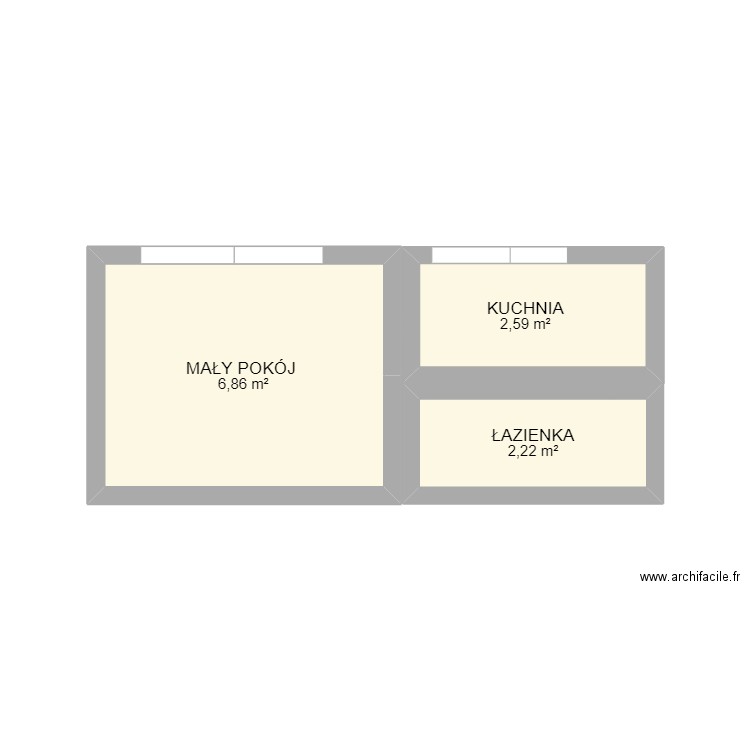 MIESKANIA POLAND. Plan de 3 pièces et 12 m2