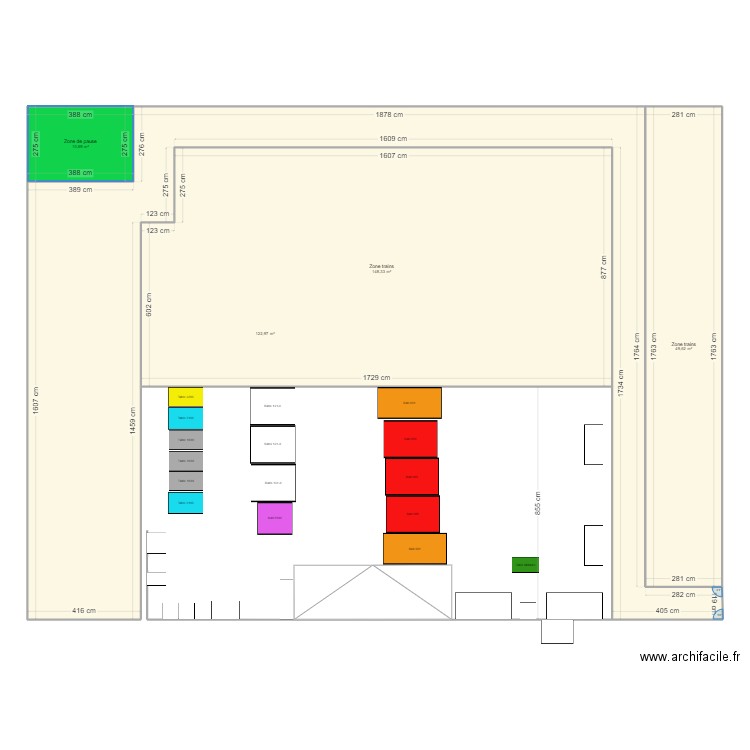 Installation selon nouvelle confirguration v1. Plan de 4 pièces et 332 m2