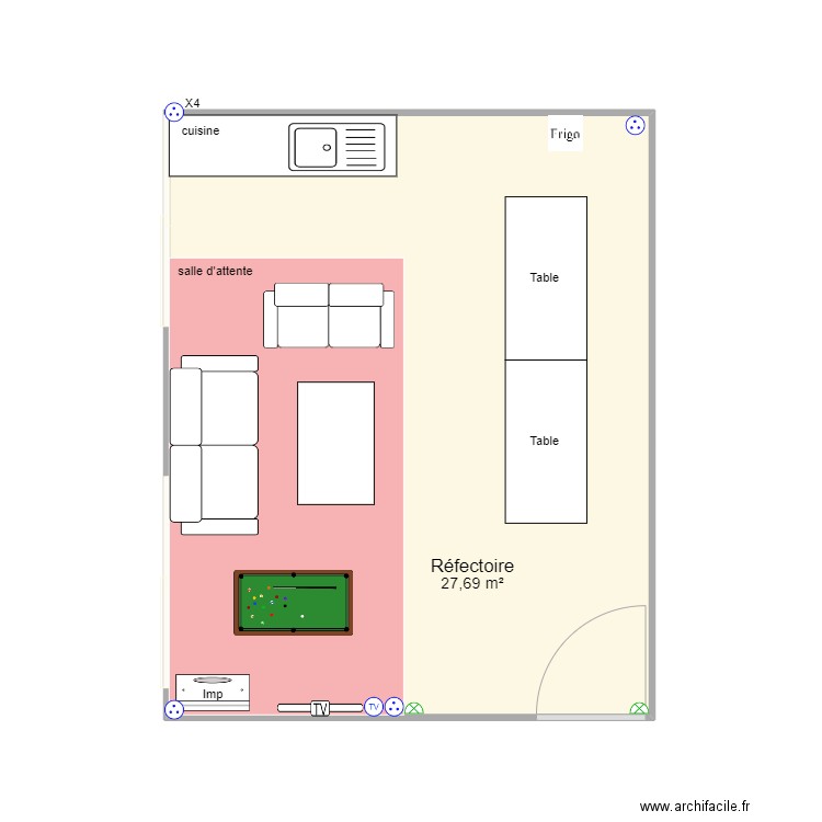 Projet BPE. Plan de 1 pièce et 28 m2