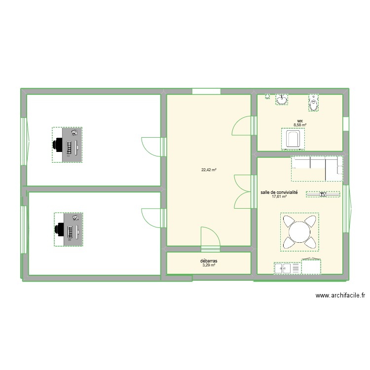 marbella. Plan de 4 pièces et 52 m2