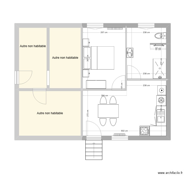 Plan projet DUGUENET. Plan de 6 pièces et 55 m2