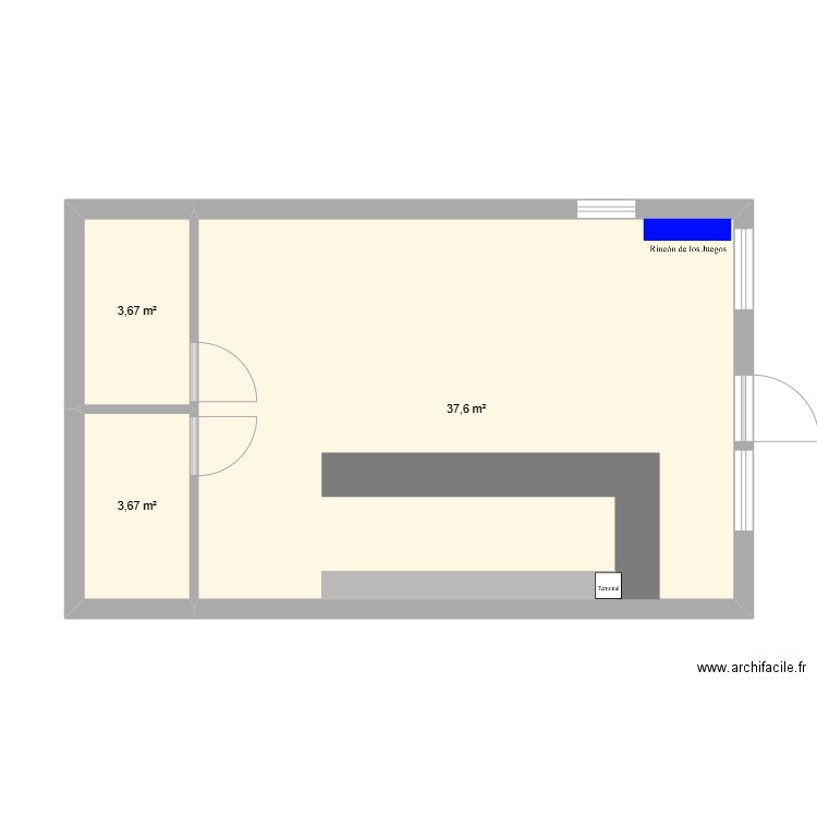 55440_Local_Actual. Plan de 3 pièces et 45 m2