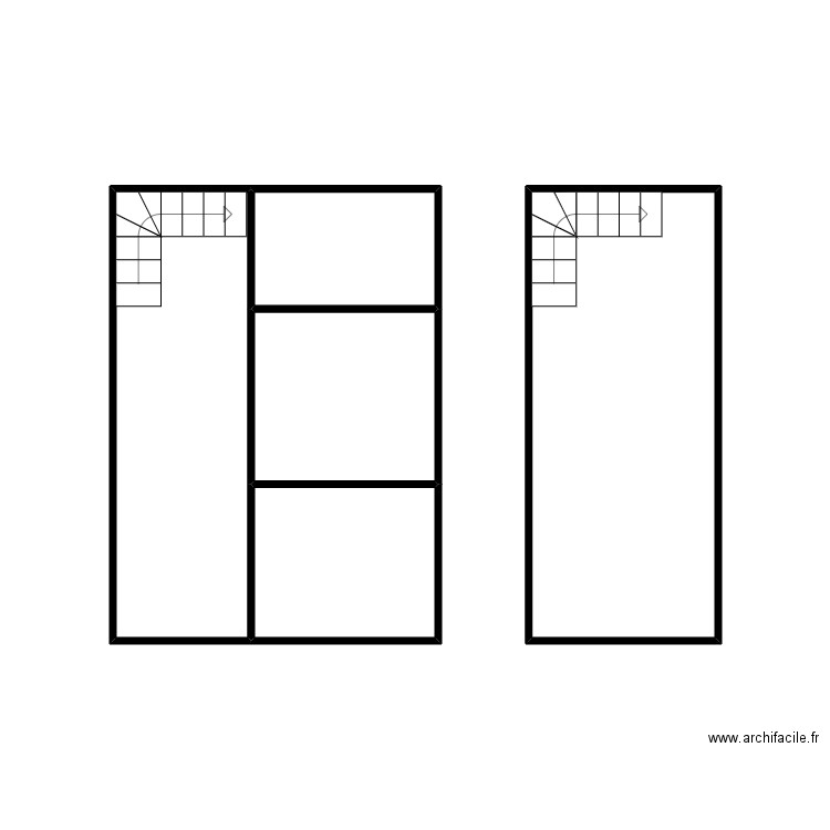 50877 - croquis rdc et 1er. Plan de 5 pièces et 17 m2