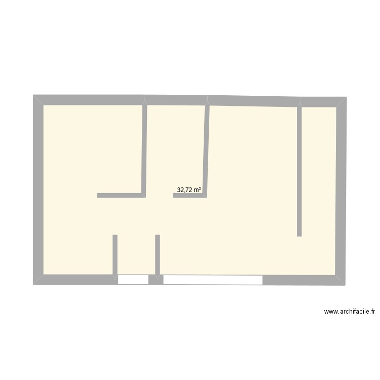 garage habitation. Plan de 1 pièce et 33 m2