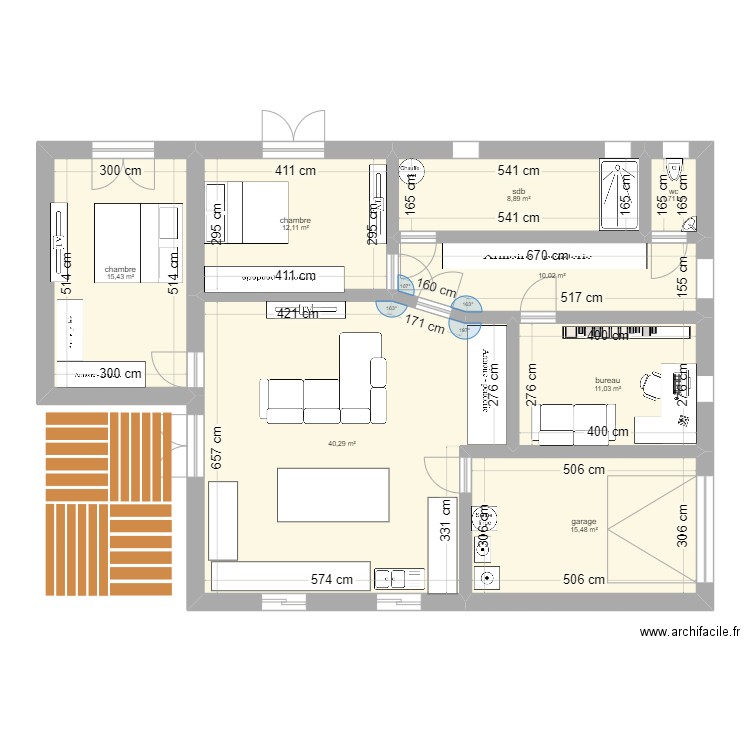 maison 100 m² habitable . Plan de 8 pièces et 115 m2