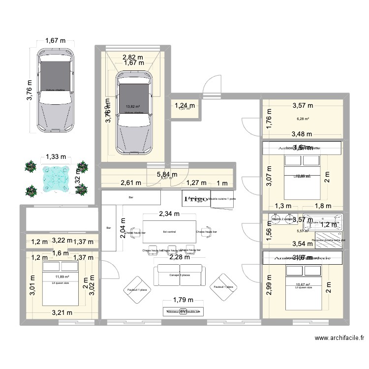 NOUVEAU PROJET. Plan de 8 pièces et 65 m2