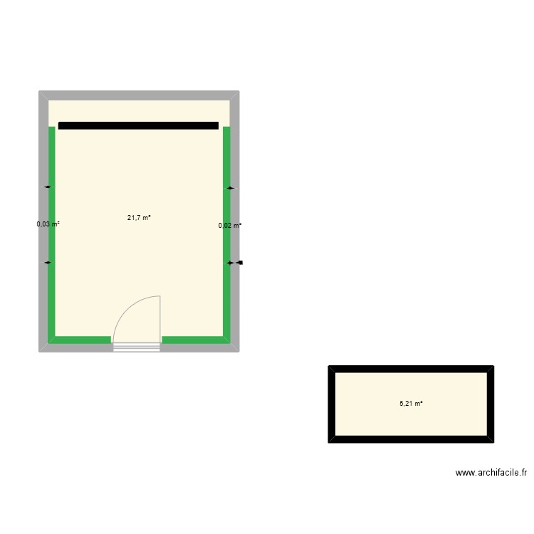 Home cinema. Plan de 4 pièces et 27 m2