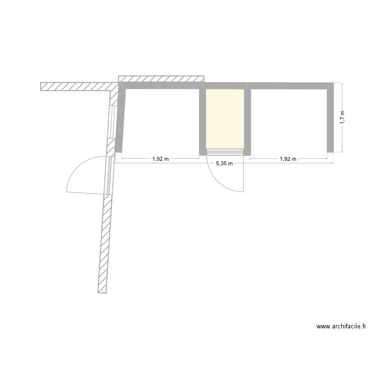 Abri jardin. Plan de 1 pièce et 1 m2