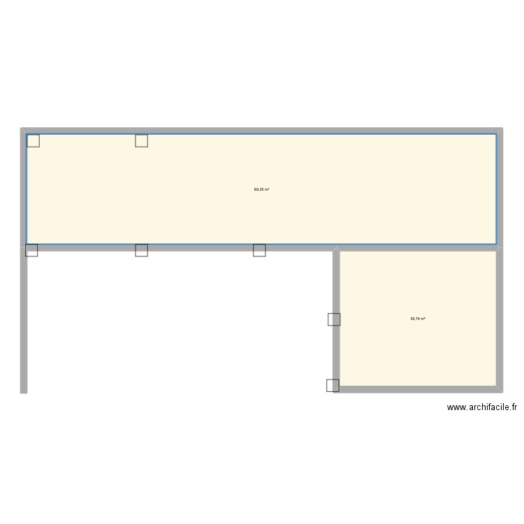 Paddock 1. Plan de 2 pièces et 126 m2