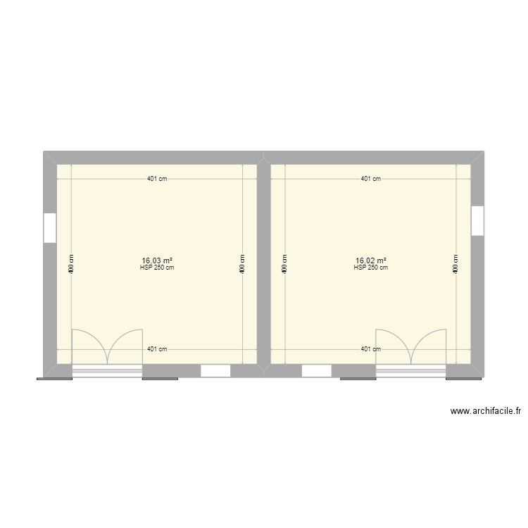 Plan deux bureau. Plan de 2 pièces et 32 m2