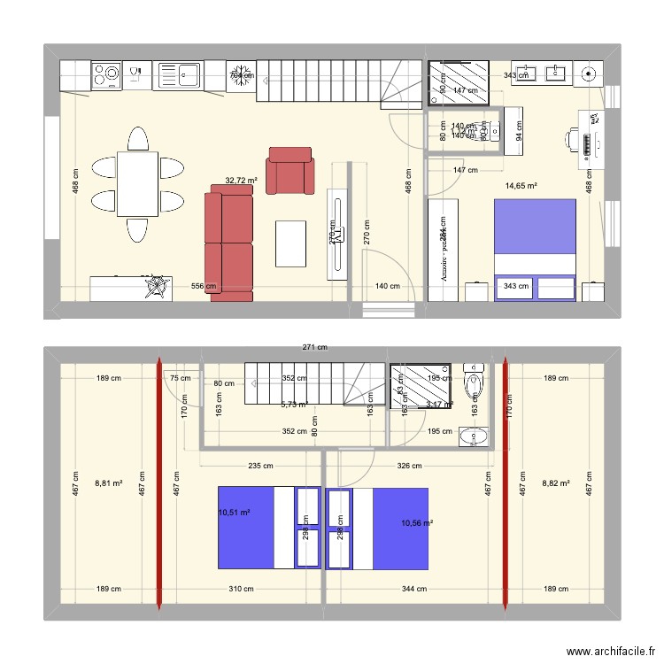 N1 EST. Plan de 9 pièces et 96 m2