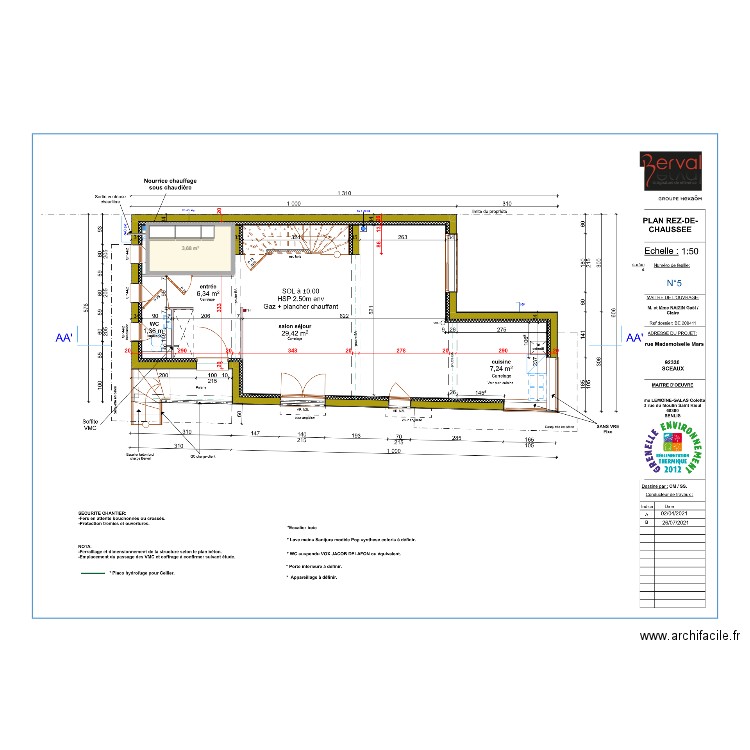 MARS 2 RDC. Plan de 1 pièce et 4 m2