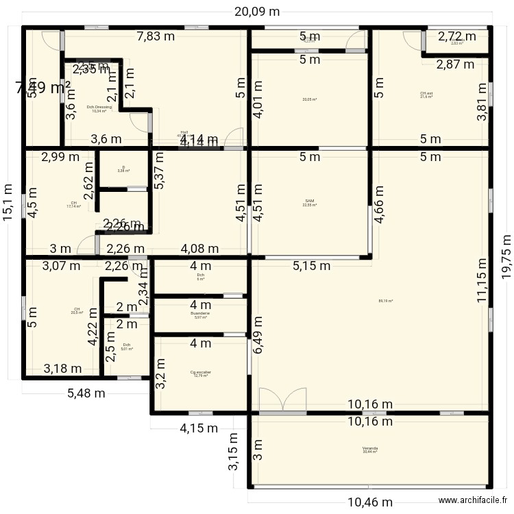 M.MISSE. Plan de 17 pièces et 328 m2