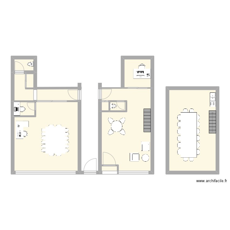 ACM. Plan de 9 pièces et 89 m2