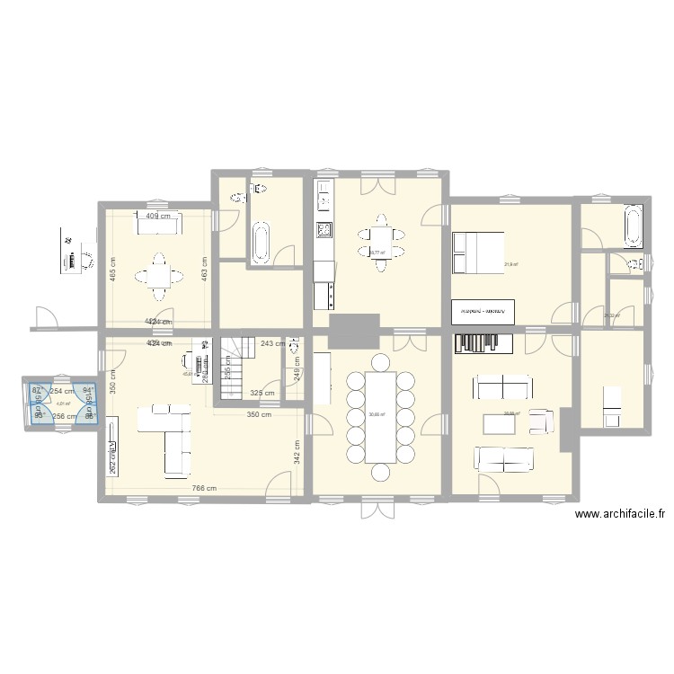 Maison principale Chevagnes. Plan de 7 pièces et 199 m2